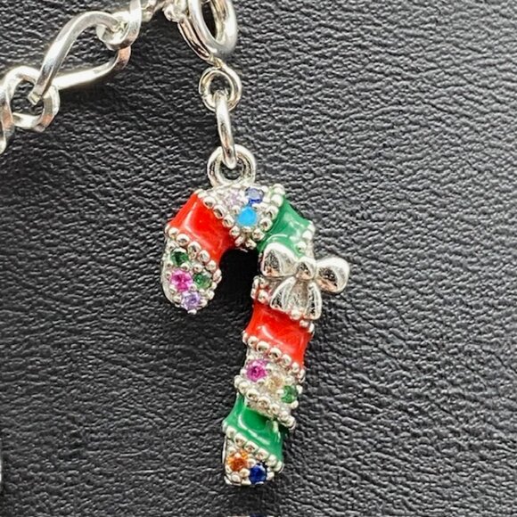 Silver Charm Necklace with Festive Holiday Removable Charms - Picture 4 of 13